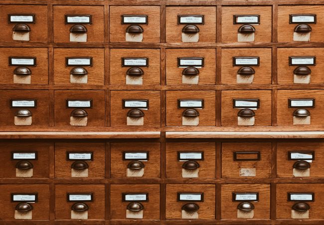 cabinet drawers in a bank symbolising a database