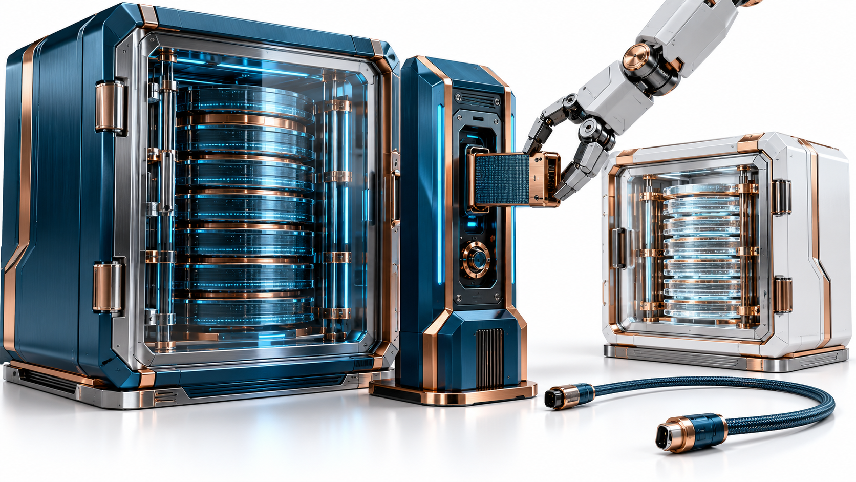 Production and backup data remain in vaults while a shared access console is disconnected.